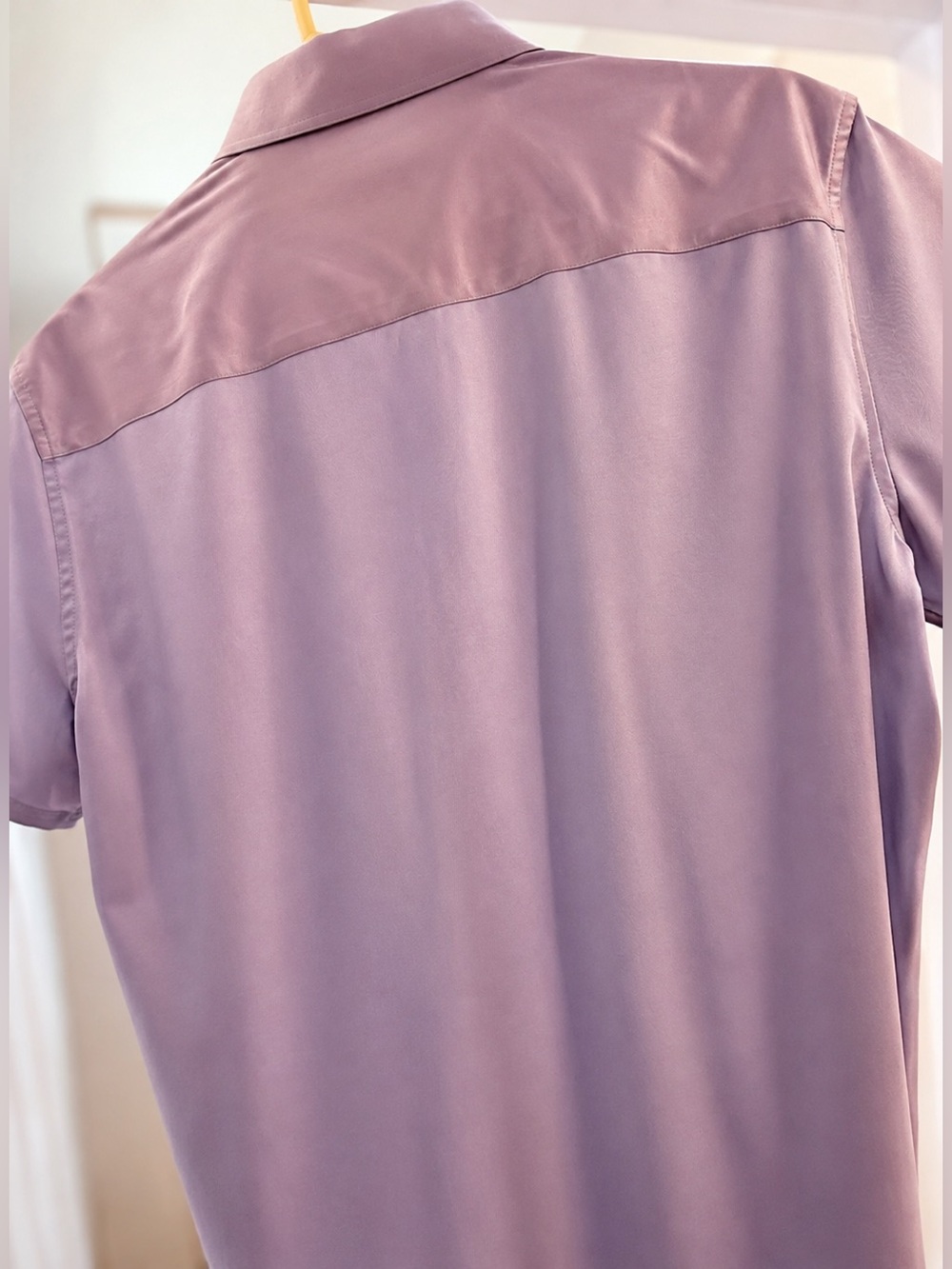 Flex Men’s Lavender Button Down Shirt Large Short Sleeve Design in Italy - Picture 8 of 11